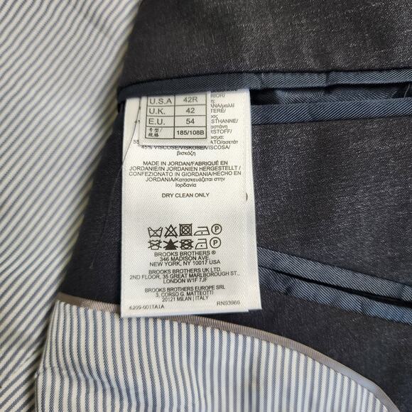 Brooks Brothers Mens Explorer Madison Fit Wool Blend Blazer Suit Jacket Size 42R - Picture 9 of 13